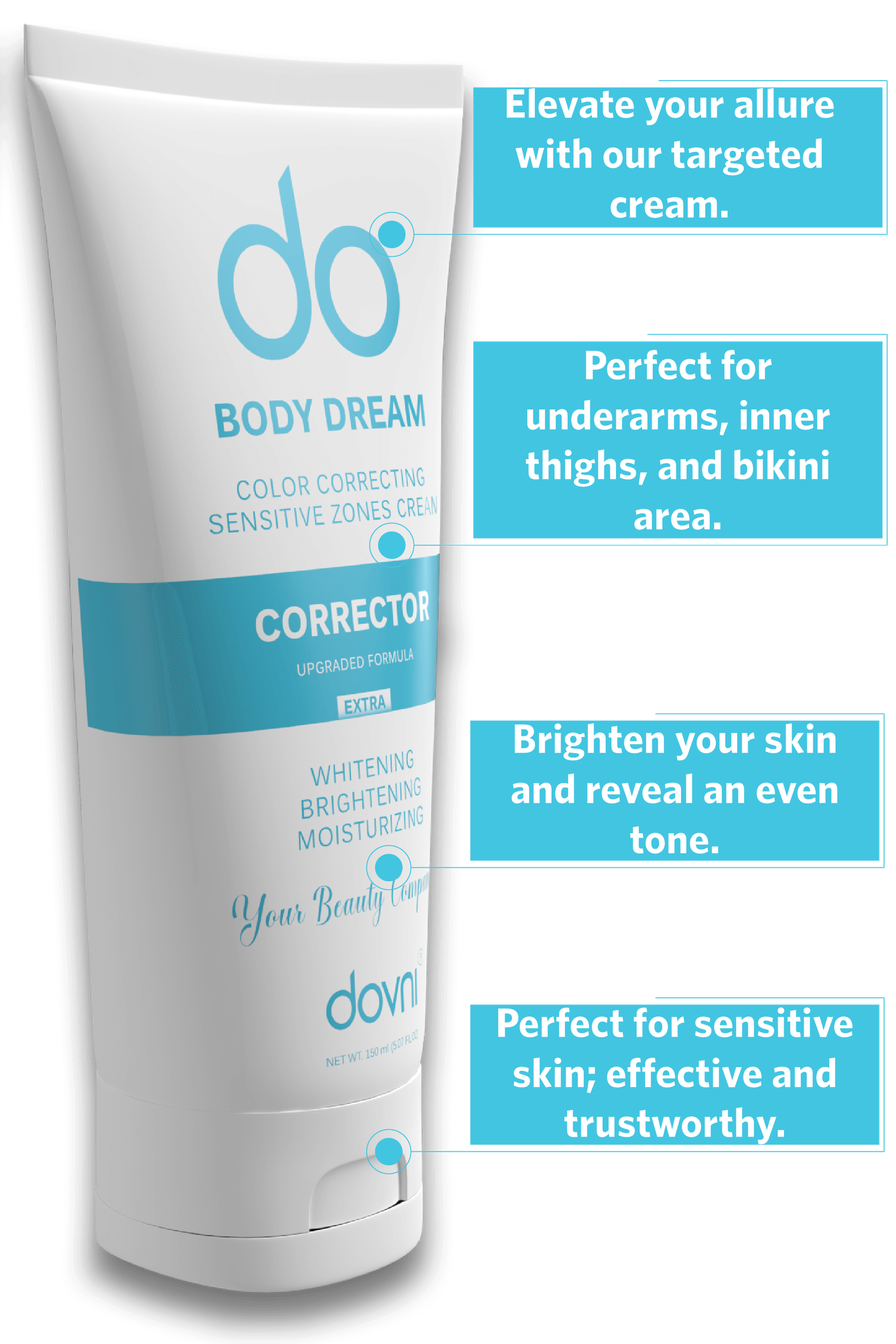 Dovni: Effektive Creme zur Entfernung von Hautflecken für eine Schöne, Ebenmäßige Haut - 150 ml