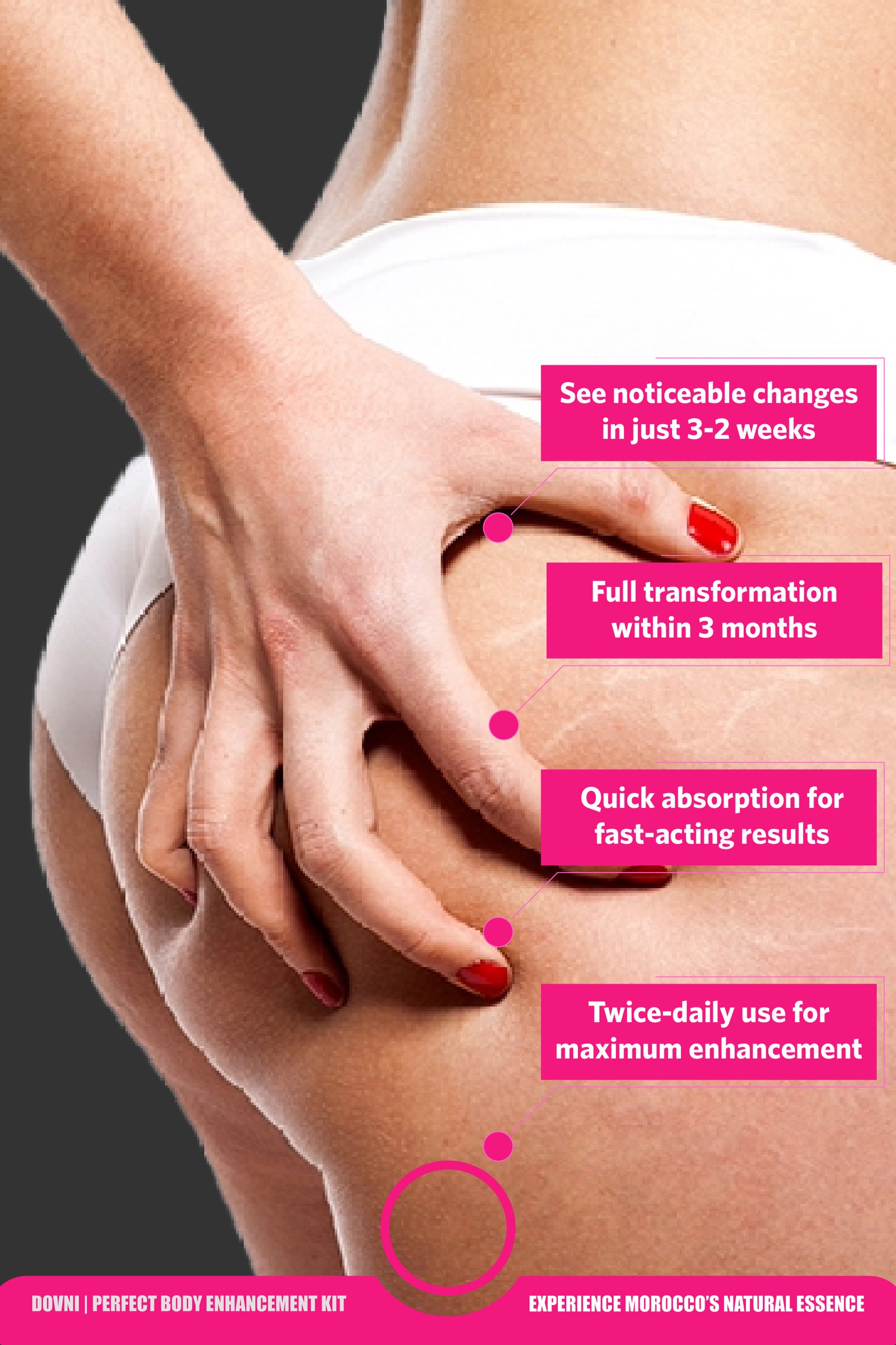 Crema para realzar caderas y glúteos con curvas atractivas